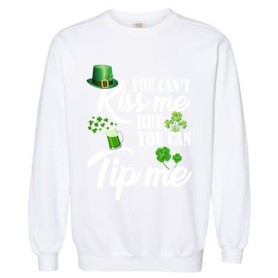 Funny St Patricks Day Waitress Bartender Waiter Tips Gift Garment-Dyed Sweatshirt