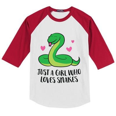 Funny Snake Pet Girl Just A Girl Who Loves Snakes Kids Colorblock Raglan Jersey