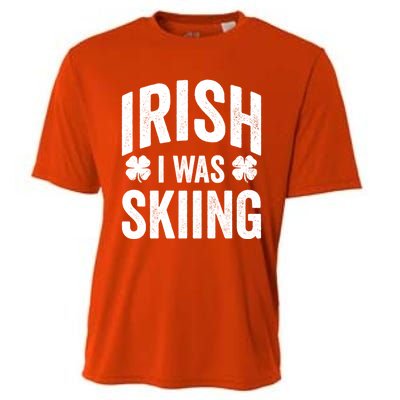 Funny St Patricks Day Irish I Was Skiing Joke Skier Skis Funny Gift Cooling Performance Crew T-Shirt