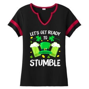 Funny St. PatrickS Day LetS Get Ready To Stumble Beer Drinking Gift Ladies Halftime Notch Neck Tee