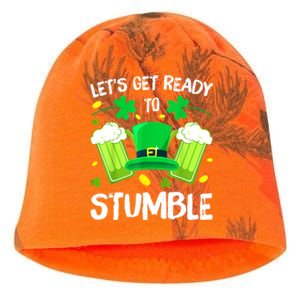 Funny St. PatrickS Day LetS Get Ready To Stumble Beer Drinking Gift Kati - Camo Knit Beanie