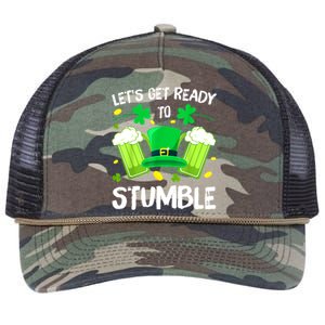 Funny St. PatrickS Day LetS Get Ready To Stumble Beer Drinking Gift Retro Rope Trucker Hat Cap