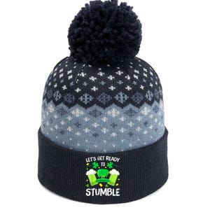 Funny St. PatrickS Day LetS Get Ready To Stumble Beer Drinking Gift The Baniff Cuffed Pom Beanie