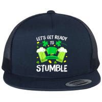 Funny St. PatrickS Day LetS Get Ready To Stumble Beer Drinking Gift Flat Bill Trucker Hat