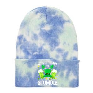 Funny St. PatrickS Day LetS Get Ready To Stumble Beer Drinking Gift Tie Dye 12in Knit Beanie