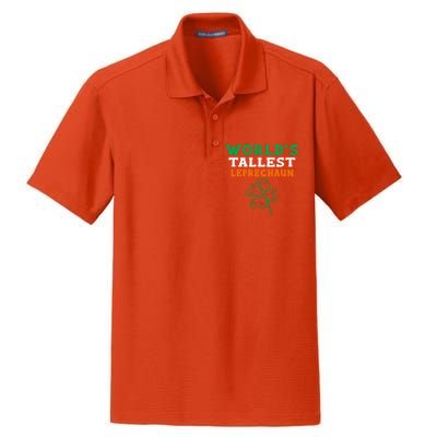 Funny Saint Patrick's Day Worlds Tallest Leprechaun Gift Dry Zone Grid Polo