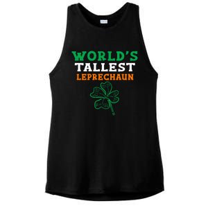 Funny Saint Patrick's Day Worlds Tallest Leprechaun Gift Ladies PosiCharge Tri-Blend Wicking Tank