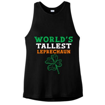 Funny Saint Patrick's Day Worlds Tallest Leprechaun Gift Ladies PosiCharge Tri-Blend Wicking Tank