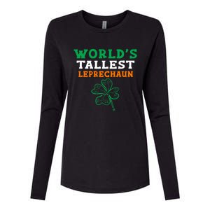 Funny Saint Patrick's Day Worlds Tallest Leprechaun Gift Womens Cotton Relaxed Long Sleeve T-Shirt