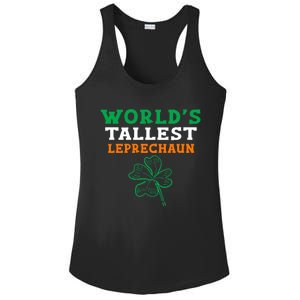 Funny Saint Patrick's Day Worlds Tallest Leprechaun Gift Ladies PosiCharge Competitor Racerback Tank