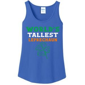 Funny Saint Patrick's Day Worlds Tallest Leprechaun Gift Ladies Essential Tank