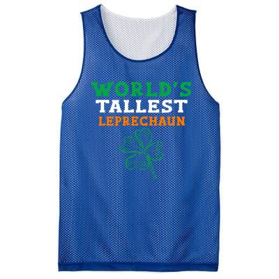 Funny Saint Patrick's Day Worlds Tallest Leprechaun Gift Mesh Reversible Basketball Jersey Tank