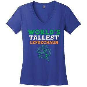 Funny Saint Patrick's Day Worlds Tallest Leprechaun Gift Women's V-Neck T-Shirt