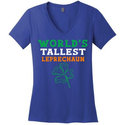 Funny Saint Patrick's Day Worlds Tallest Leprechaun Gift Women's V-Neck T-Shirt