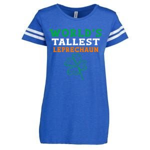 Funny Saint Patrick's Day Worlds Tallest Leprechaun Gift Enza Ladies Jersey Football T-Shirt