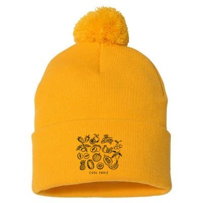 Fruity Subtle Pride Subtle Queer Subtle Bi Pom Pom 12in Knit Beanie