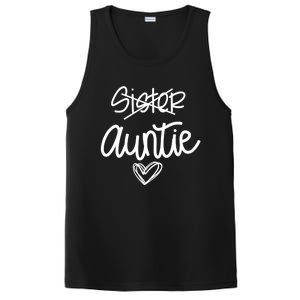 Funny Sister Promoted To Auntie Heart Sister Aunt Gift PosiCharge Competitor Tank