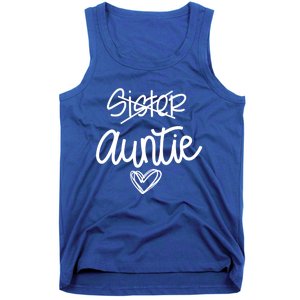 Funny Sister Promoted To Auntie Heart Sister Aunt Gift Tank Top