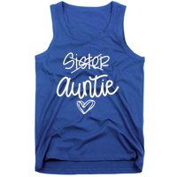 Funny Sister Promoted To Auntie Heart Sister Aunt Gift Tank Top