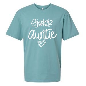 Funny Sister Promoted To Auntie Heart Sister Aunt Gift Sueded Cloud Jersey T-Shirt