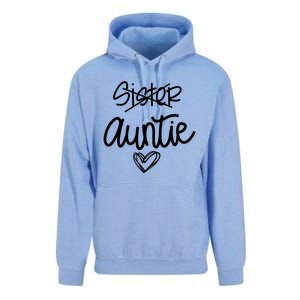 Funny Sister Promoted To Auntie Heart Sister Aunt Gift Unisex Surf Hoodie