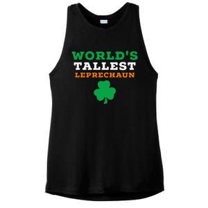 Funny Saint Patrick's Day Worlds Tallest Leprechaun Gift Ladies PosiCharge Tri-Blend Wicking Tank