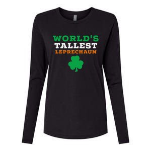 Funny Saint Patrick's Day Worlds Tallest Leprechaun Gift Womens Cotton Relaxed Long Sleeve T-Shirt