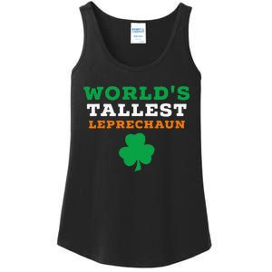 Funny Saint Patrick's Day Worlds Tallest Leprechaun Gift Ladies Essential Tank