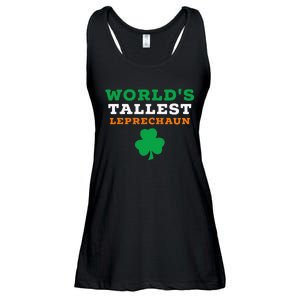 Funny Saint Patrick's Day Worlds Tallest Leprechaun Gift Ladies Essential Flowy Tank