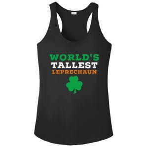 Funny Saint Patrick's Day Worlds Tallest Leprechaun Gift Ladies PosiCharge Competitor Racerback Tank