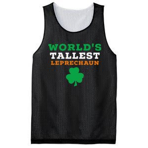 Funny Saint Patrick's Day Worlds Tallest Leprechaun Gift Mesh Reversible Basketball Jersey Tank