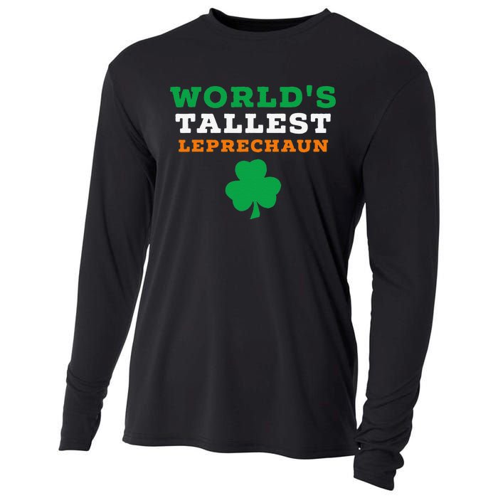 Funny Saint Patrick's Day Worlds Tallest Leprechaun Gift Cooling Performance Long Sleeve Crew