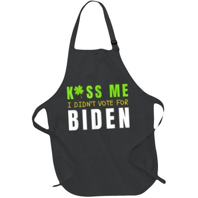 Funny St Patty's Day Kiss Me I Didn't Vote For Biden Apron