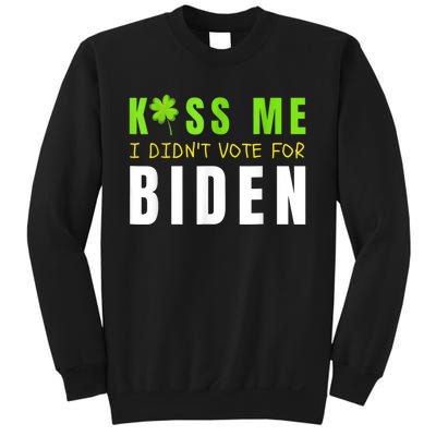 Funny St Patty's Day Kiss Me I Didn't Vote For Biden Sweatshirt