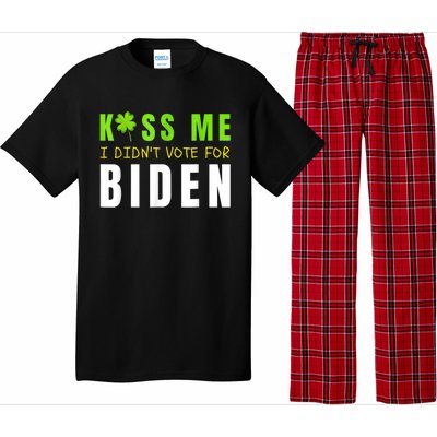 Funny St Patty's Day Kiss Me I Didn't Vote For Biden Pajama Set