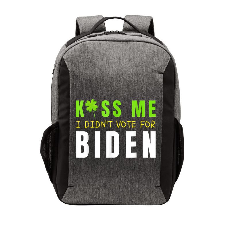 Funny St Patty's Day Kiss Me I Didn't Vote For Biden Vector Backpack