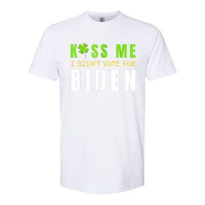 Funny St Patty's Day Kiss Me I Didn't Vote For Biden Softstyle CVC T-Shirt