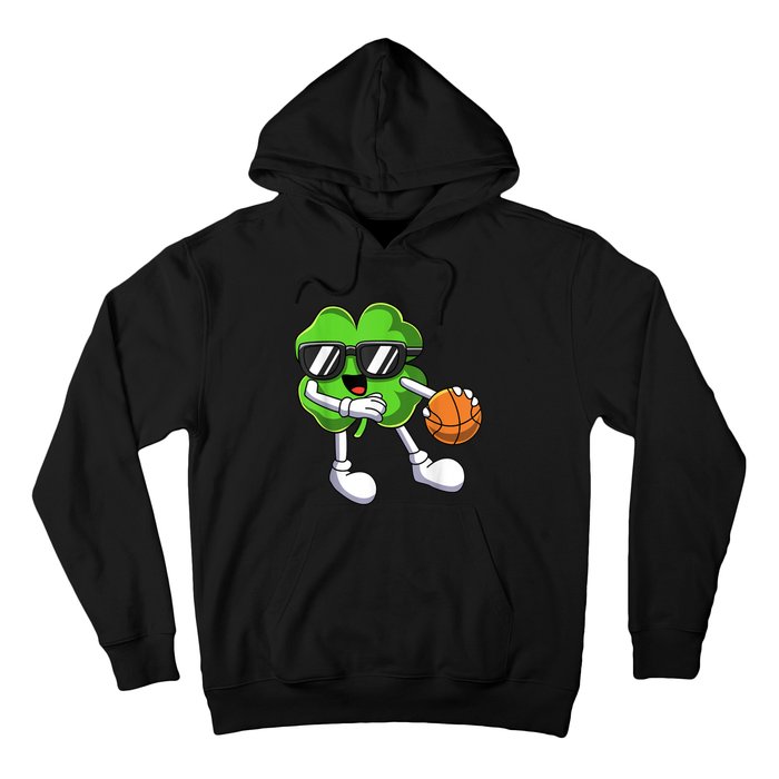 Funny St Patricks Day Shamrock Playing Basketball b.o.y.s Girls Hoodie