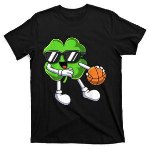 Funny St Patricks Day Shamrock Playing Basketball b.o.y.s Girls T-Shirt