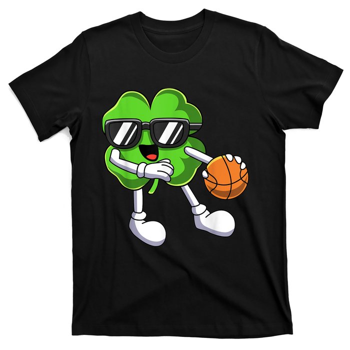 Funny St Patricks Day Shamrock Playing Basketball b.o.y.s Girls T-Shirt