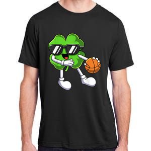 Funny St Patricks Day Shamrock Playing Basketball b.o.y.s Girls Adult ChromaSoft Performance T-Shirt