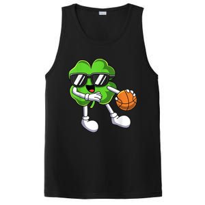 Funny St Patricks Day Shamrock Playing Basketball b.o.y.s Girls PosiCharge Competitor Tank