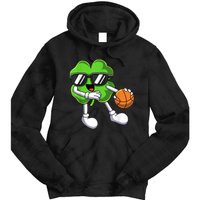 Funny St Patricks Day Shamrock Playing Basketball b.o.y.s Girls Tie Dye Hoodie