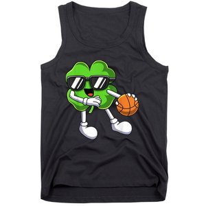 Funny St Patricks Day Shamrock Playing Basketball b.o.y.s Girls Tank Top