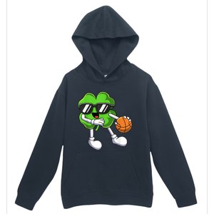 Funny St Patricks Day Shamrock Playing Basketball b.o.y.s Girls Urban Pullover Hoodie