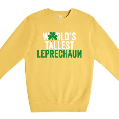 Funny St Patrick's Day Gnome World's Tallest Leprechaun Great Gift Premium Crewneck Sweatshirt