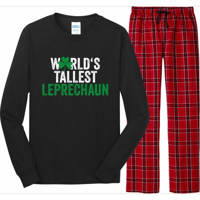 Funny St Patrick's Day Gnome World's Tallest Leprechaun Great Gift Long Sleeve Pajama Set