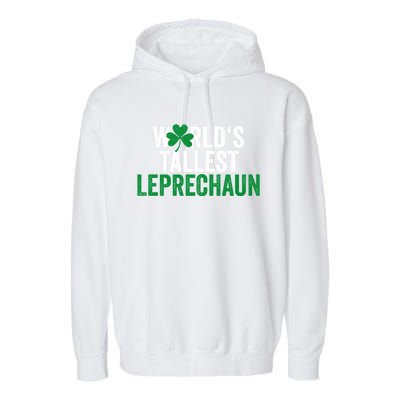 Funny St Patrick's Day Gnome World's Tallest Leprechaun Great Gift Garment-Dyed Fleece Hoodie