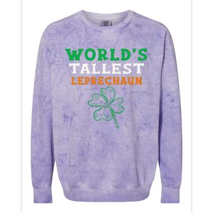 Funny Saint Patrick's Day Worlds Tallest Leprechaun Colorblast Crewneck Sweatshirt