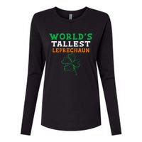 Funny Saint Patrick's Day Worlds Tallest Leprechaun Womens Cotton Relaxed Long Sleeve T-Shirt